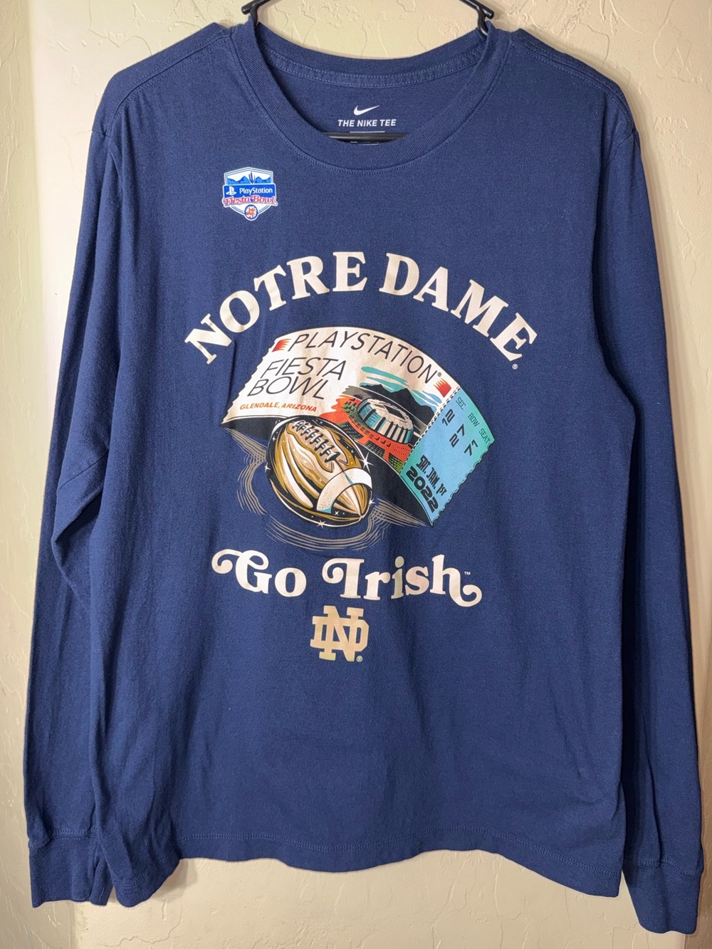 Nike Notre Dame Fighting Irish 2022 Fiesta Bowl Long Sleeve Graphic Tee Small